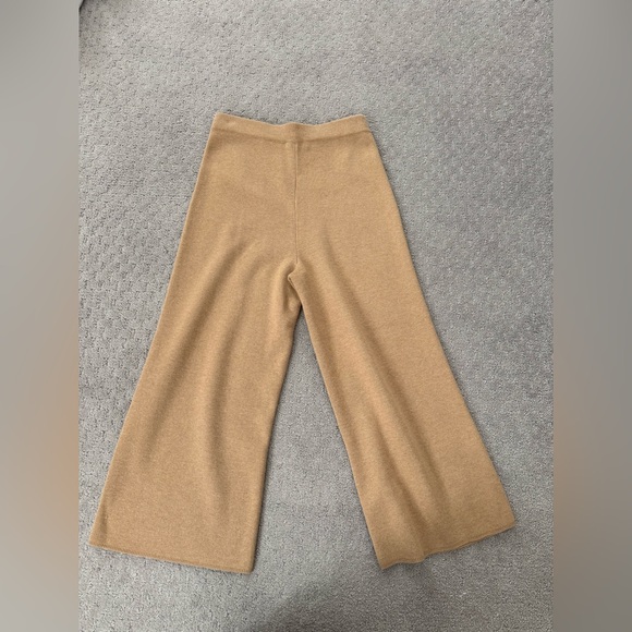 J. Crew Tan Wide-Leg Knit Sweater Travel Pants - Picture 5 of 11